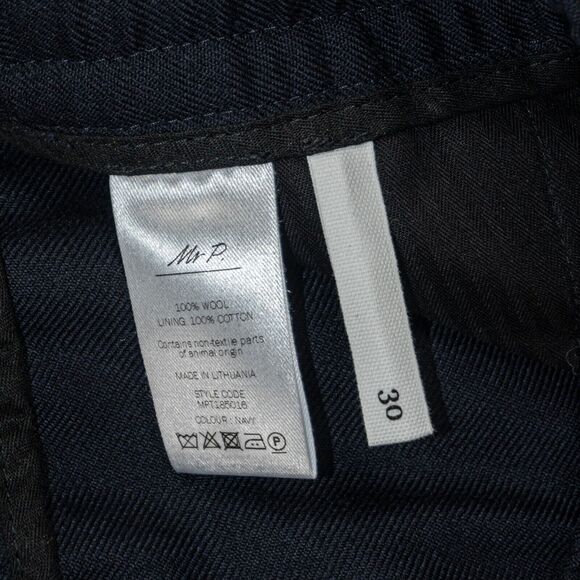 Mr P. Porter Slim Worsted Wool Trouser Pants Drawstring Navy Size 30 - Picture 6 of 9